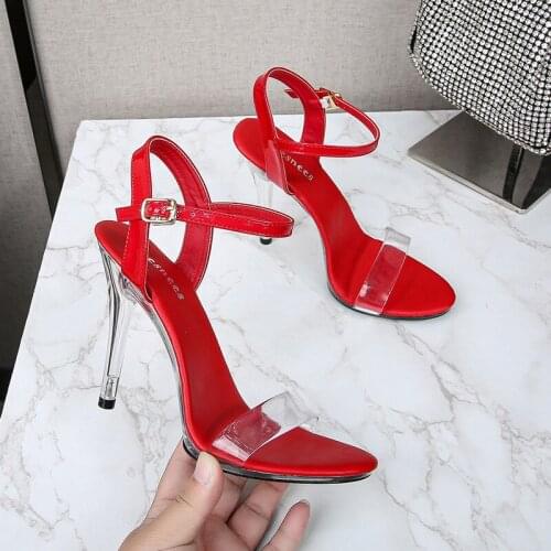 Classics New Ankle Strap Yellow Womens High Heels 11CM Sandals Pointed Toe Female Nightclub Party Shoes Sandalias De Mujer