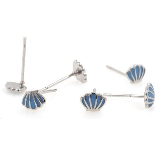 Silver Shell Earrings,Cubic Zirconia Shell Earrings,sShell Charm,Fashion Jewelry