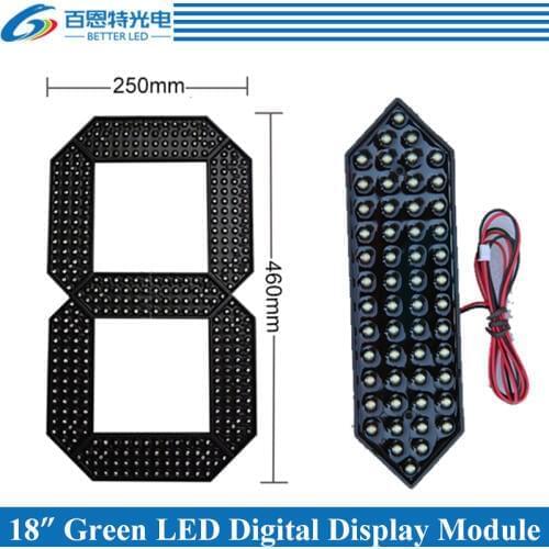 4pcs/lot 18" White Color Outdoor 7 Seven Segment LED Digital Number Module for Gas Price LED Display module