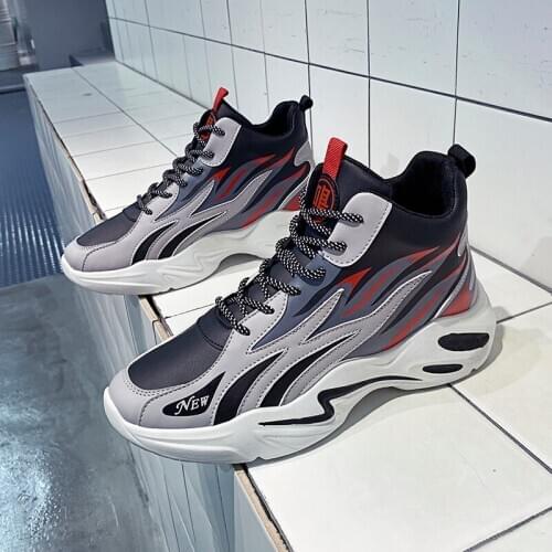 High-top shoes season leather panel shoes mens shoes winter leisure sports shoes outdoor running shoes basketball shoes