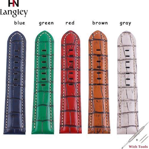 High Quality Retro Bamboo Cowhide Wristwatch Straps Men Women Watchbands With Tools 20mm/22mm/24mm/26mm Watches Accessories