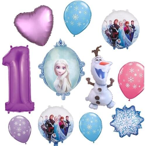Frozen Party Supplies 1st Birthday Balloon Bouquet Olaf Elsa Anna Decorations Purple Number1 Balloon For Party Supplies