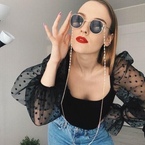 Fashion Imitation Pearl Gold Chain Frame Glasses Sunglasses Decoration Chain for Women Simple Mask Lanyard Glasses Holder Chains
