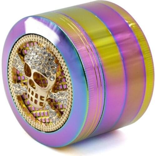 1Pcs 4 layer 63x50mm Ice blue diamond animal shape Zinc alloy material smoking herbal grinder tobacco Accessories