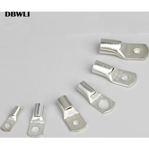 10PCS SC6-6/8 SC10-6/8/SC16-6 /8 Wire Ring Connectors Copper Tube Lug Bolt Hole Tinned Copper Cable lugs Battery Terminals