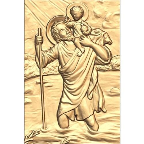 Religion Icon 3D Model STL for CNC Router Artcam Aspire Bas Relief