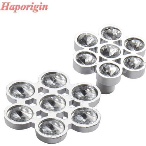 5x Crystal Kitchen Cabinet Drawer Knobs Wardrobe Furniture Glass Handles Cupboard Door Pulls Book Case Shoes Box Knobs