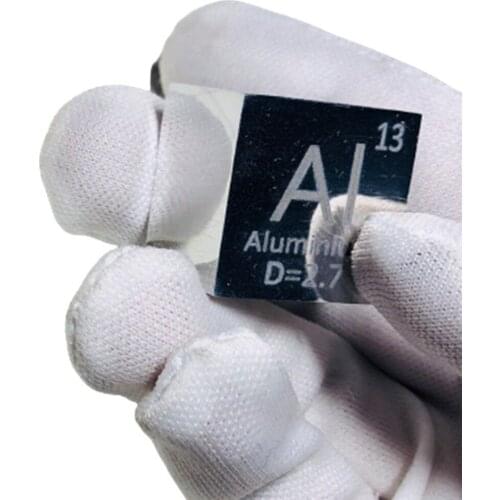 Aluminium metal in the periodic table- Cube Side length is one inch (25.4mm) and weight is about 44.3g 99.99