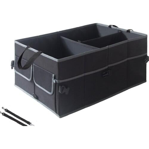 Auto Trunk Organizers and Storage - Collapsible Multi-Compartment Car Organizer w/ Adjustable Straps - Automotive Consoles & Org