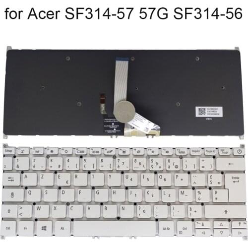 Azerty French Backlit Keyboard for Acer Swift 3 SF314-57 SF314-57G SF314-56 FR Euro laptop keyboards white backlight NKI13130P8