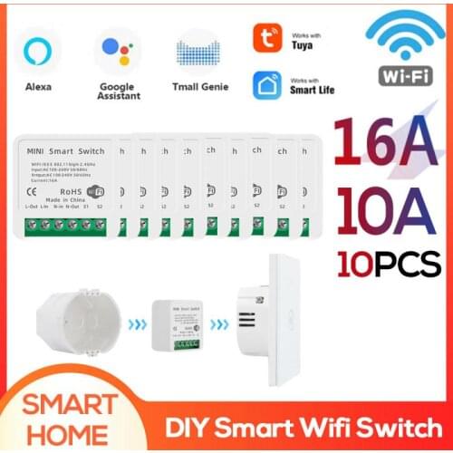16A /10A Tuya Wifi Smart Switch Control Timer Wireless Switches Smart Home Automation Work With Alexa Google Home