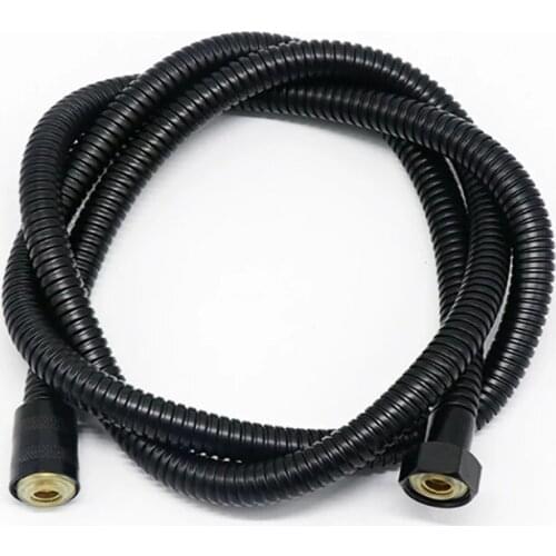 Black 1.5M Double Lock Matt Black Pipe Fittings Explosion- Proof BathTube Bathroom Flexible Shower Hose Household Accessories
