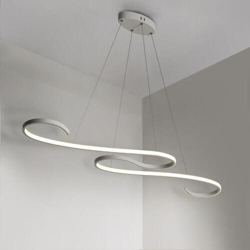 Decoration Curved Modern LED Chandelier Lights Kitchen Suspension Hanging LED Chandelier Ceiling For 10-15 Square Meter Bed room