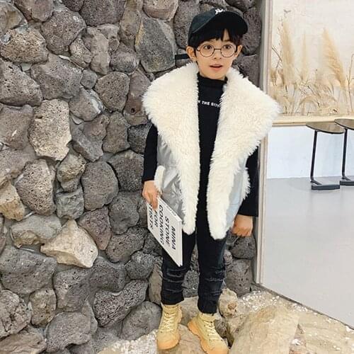 Winter baby fur vest Waistcoat Thicken Vest for Girls Infant Fur Vest Sleeveless Kids Fall Windbreaker Toddler Boys Coats Jacket