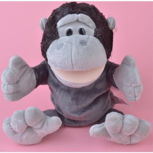 Wild Black Infant Children Hand Puppet Big black gorilla kids baby plush Stuffed Toy Puppets toys Christmas birthday gift