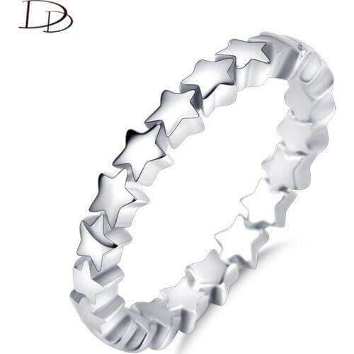 DODO Kpop Star Trail Stackable Finger Ring For Women Wedding Silvery Fashion Jewelry Chic Daily Wear Bague Femme Gifts Ra0208