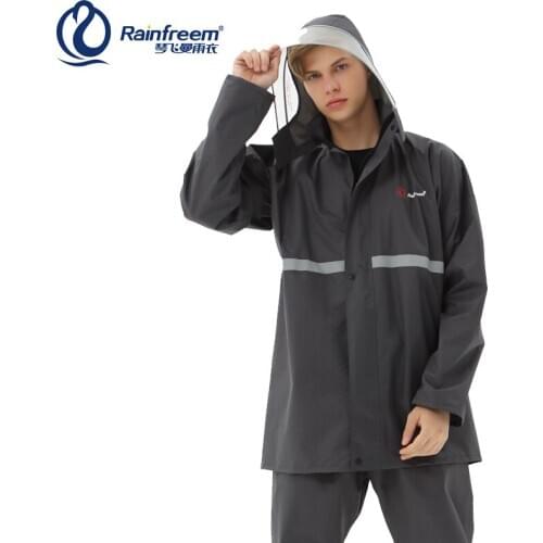 Rainfreem Polyester Raincoat Men and Women Windbreaker Rainwear Jacket and Pants Suits Outdoor Riding Fishing Raincoats