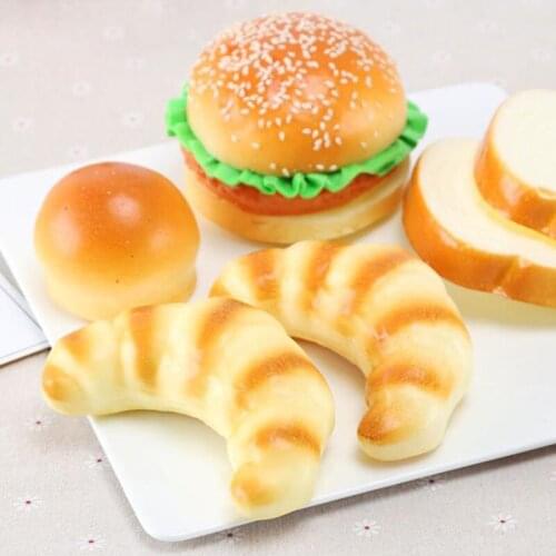 1 pcs Artificial bread fake food squishy Bread Simulation PU Soft Bread Fake Cake Kitchen store Bakery Photography Display props