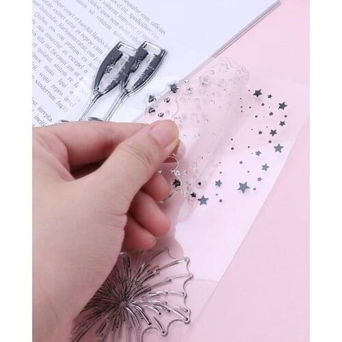 K5DC Fireworks DIY Silicone Clear Stamp Cling Seal Scrapbook Embossing Album Decor