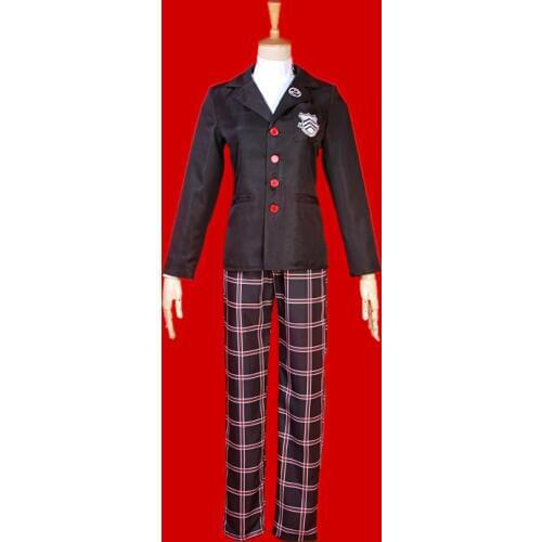 Anime Persona 5 Cosplay Costume Akira Kurusu Ren Amamiya School Uniform for Unisex Coat + Top + Pants Uniform Set