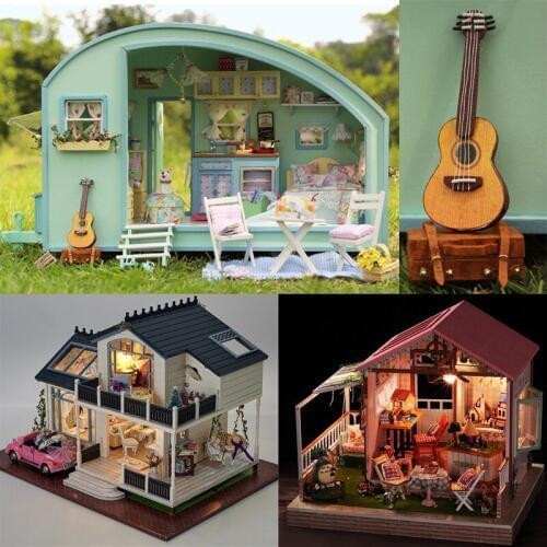 DIY DollHouse Miniature Doll House Furnitures Wooden Handmade House For Dolls Puzzle TIME TRAVEL Gift Toys For Children