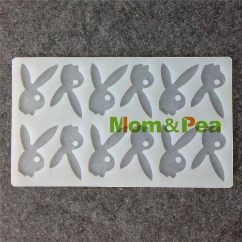 Mom&Pea CX081 High Quality Rabbit Head Shaped Silicone Mold Chocolate mold Cake Decoration