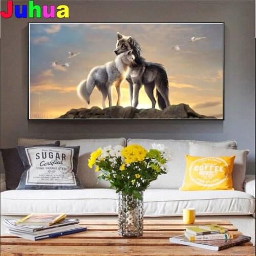 Animals Couple Wolf DIY Diamond Painting Stitch kit Diamond Mosaic animal landscape Diamond embroidery gift home decor