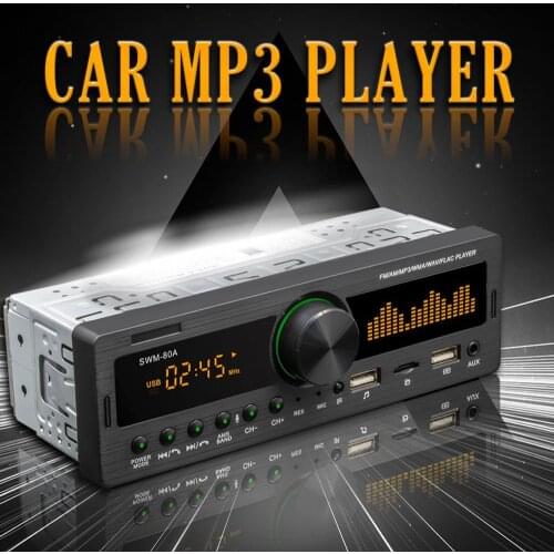 Reliable SWM-80A Handsfree Dual USB Car MP3 Player FM Radio Bluetooth Digital Media Receiver for Car Center Control Modification