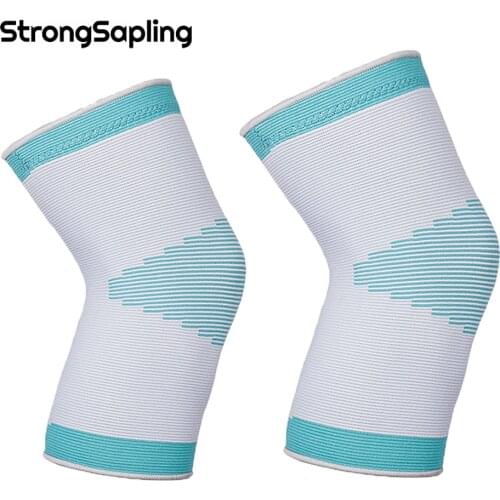 2PCS Fitness Running Cycling Knee Support Braces Elastic Nylon Sport Compression Knee Pad Sleeve for Basketball Volleyball
