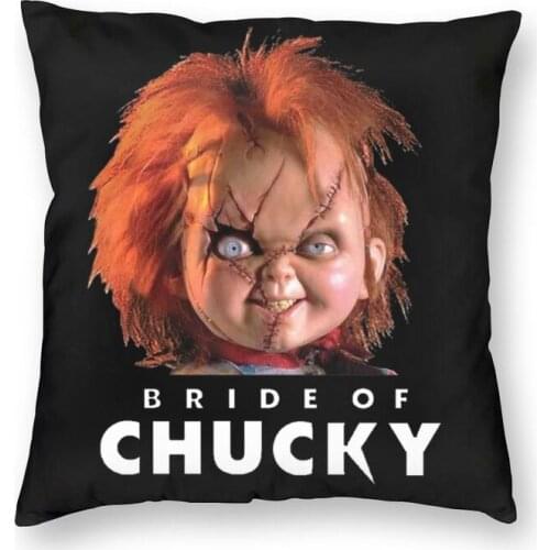 Bride Of Chucky Cushion Cover Double-sided Print Horror Movie Throw Pillow Case for Sofa Cool Pillowcase Home Decor