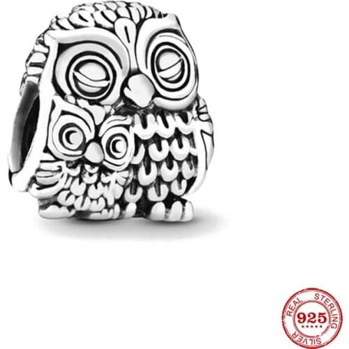 New Original Silver Color Owl Diy Bead Fit European Pandora Charms Bracelet Bangles Diy Jewelry P111