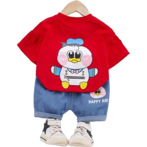 New Summer Baby Boy Clothes Sets Toddler Girls Cute Cartoon T Shirt+shorts 2-piece Kids Boy Girl Clothing Outfits