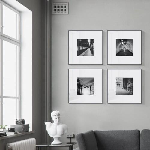 Modern City Photography Wall art Landscape Building Subway Posters Prints Black And White Pictures for Living Room Home Decor