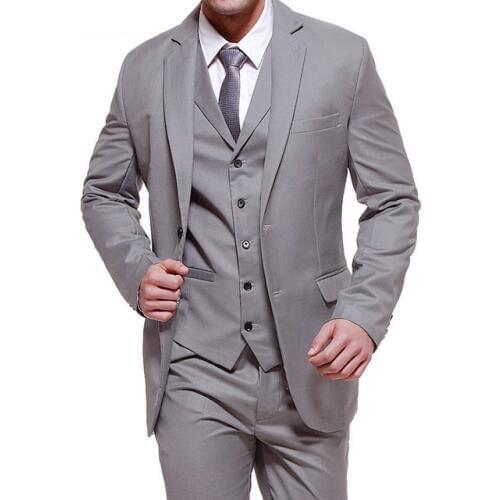 Slim Fit Mens Suits Bespoke Groom Tuxedo Wedding Dress Prom Dresses Evening Dress Party Suit Groom Wear 3Piece(Jacket+Pant+Vest)