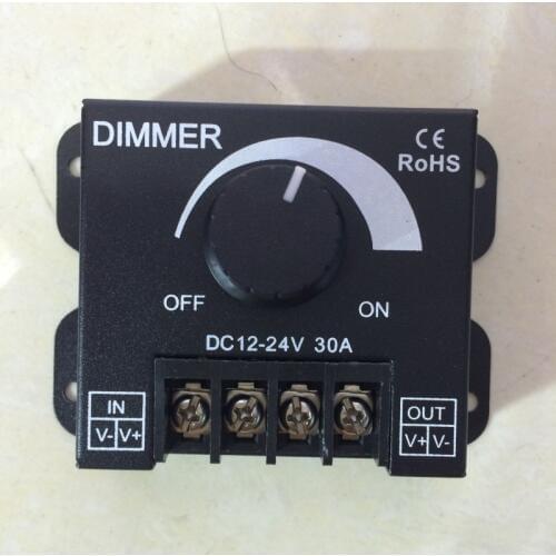 360W 30A Controller 12V 24V Single Color LED Strip Brightness Dimmer Switch for 5050 5630 5730 3014 4014 2835 Led Strip Lights