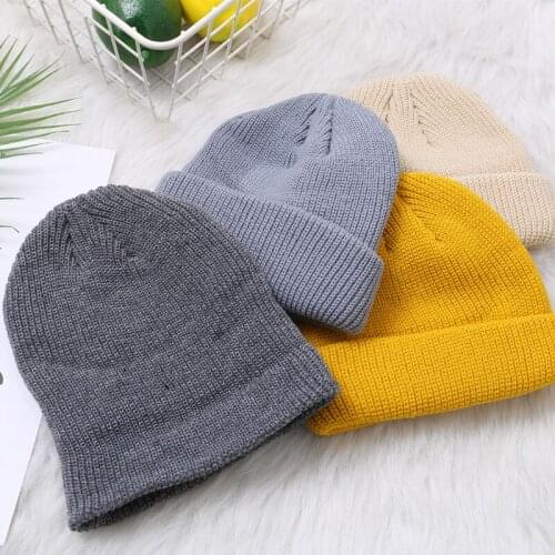 2020 Hat Female Unisex Cotton Solid Warm Soft Hip Hop Knitted Hats Men Winter Caps Womens Skullies Beanies Wholesale