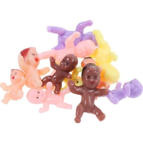 Cute 10 PCS Baby Shower Mini Doll Plastic Child Full Moon Gifts Boys Girls Party Supplies Kids Small Toy Accessories