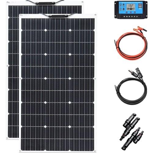 NEW 18V 100W 200W Flexible solar panel size 955mm*530mm Solar panels kit for 12V 24V battery car Home RV charger