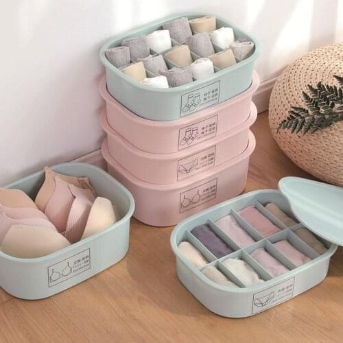 Three-layer Underwear Storage Box Household Underwear Socks Storage Grid Plastic Wardrobe Drawer Bra Underwear Finishing Box