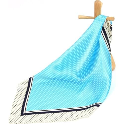 High Quality Women Pure Silk Dot Print Scarf Handkerchief Bandana Female Hair Scarf Womens Natural Silk Square Neck Head Scarf