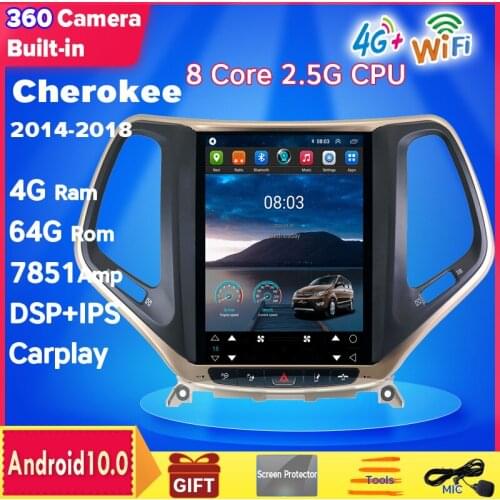 ZOYOSKII Android 10 for JEEP CHEROKEE Vertical Screen Tesla Style Car Radio Headunit GPS Navigation Player Carplay 2014-2018