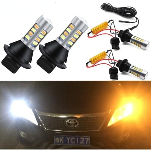 2x Canbus Dual Mode Bulb Auto LED Turn Signal+Daytime Running Light DRL Lamp WY21W W21W T20 PY21W BAU15S P21W BA15S For The Car