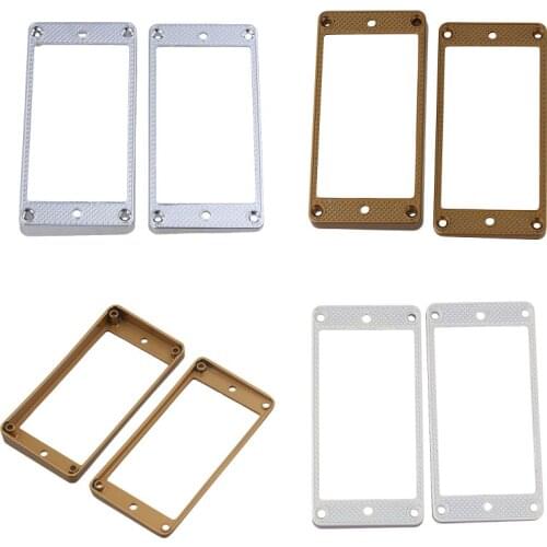 2x Chrome Metal Electric Guitar Curved Humbucker Pickup Mounting Rings