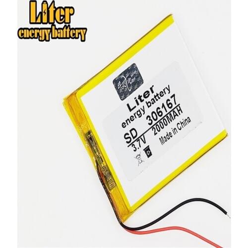 3.7V,2000mAH,306167 PLIB; polymer lithium ion / Li-ion battery for GPS,mp3,mp4,mp5,dvd,bluetooth,model toy mobile bluetooth