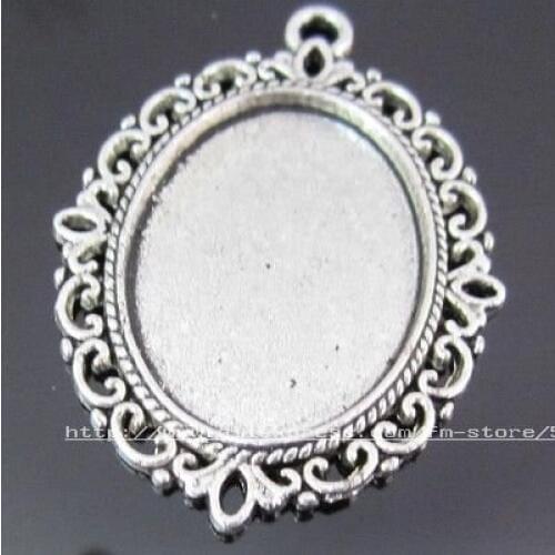 400pcs/lots antique silver Oval Frame Cameo Settings 39x29mm Findings (Fit 25x18mm) free shipping