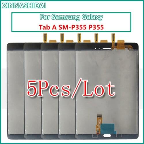 5Pcs For Samsung Galaxy Tab A 8.0 SM-P350 P350 SM-P355 P355 LCD Display Touch Screen Digitizer Assembly Replacement
