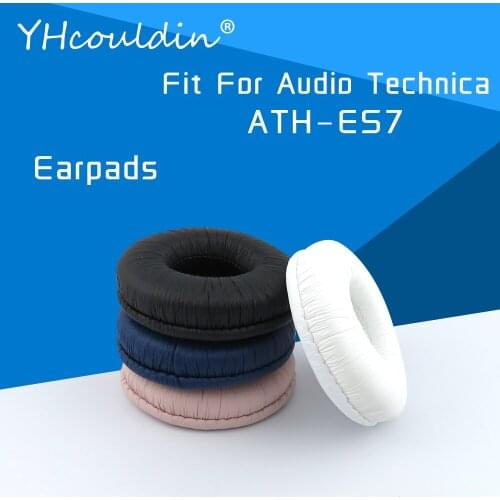 Earpads For Audio Technica ATH ES7 ATH-ES7 Headphone Accessaries Replacement Ear Cushions Wrinkled Leather Material