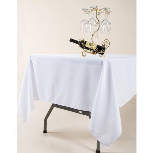 YRYIE Polyester Fabric White Rectangular Tablecloth Navy Blue Plain Table Cover For Weddings Event Hotel Banquet Tablecloth