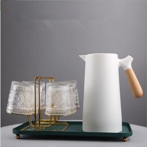 1L Household Kettle With Handle Glass Liner Insulated Thermos Sealed Leak-Proof Hot Water Bottle Insulation Pot