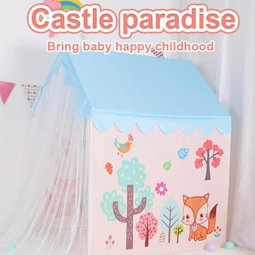 Kids Princess Castle Play Tent Indoor Playhouse Tent With Netting Curtain Independent Space Girls Boys Birthday Christmas Gift